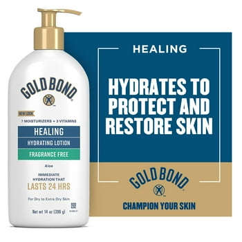 Gold Bond Fragrance Free Healing Hydrating Lotion, 14 oz., with Aloe