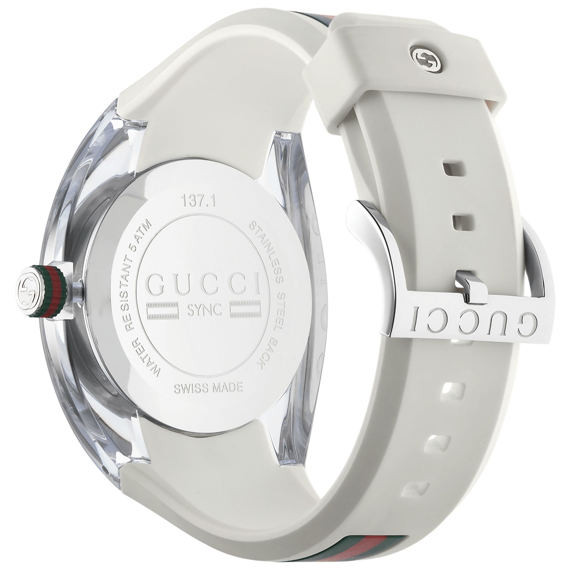 gucci sync white rubber unisex watch