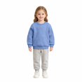 thumbnail image 3 of TIREOW Girls and Boys Sweatshirts Round Neck Long Sleeve Pullover Sweatshirt Solid Color Loose Fit Soft Casual Pullovers Top, 3 of 6