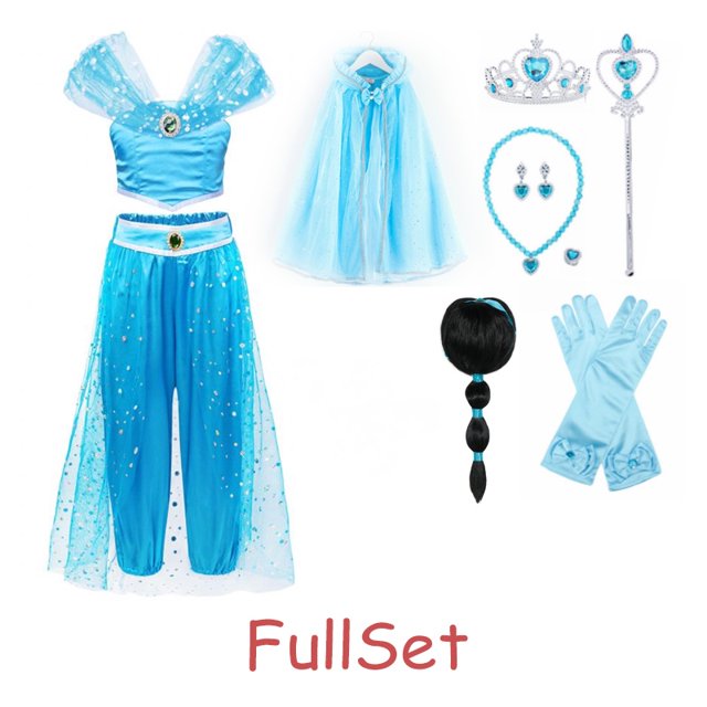 Disfraz De Jazmín Para Niñas , Ropa De Princesa Árabe Para Niños , Lámpara Aladdin , Vestido De Navidad Noche De Halloween , 3-10T
