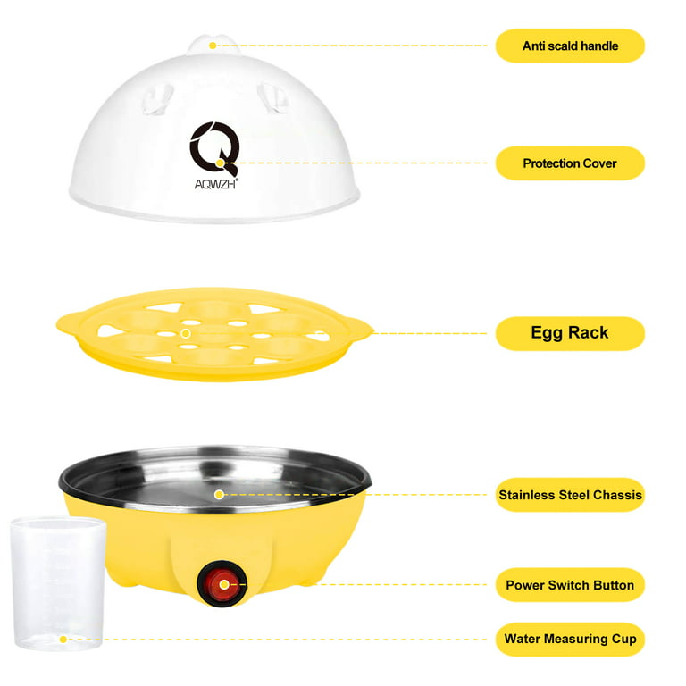 Aqwzh Rapid Egg Cooker Electric for Hard Boiled, Poached