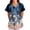 Blue, variant on 2026 Women's Scrubs Top Floral Print V-Neck Scrub Nursing Tunic Medical Uniform Short Sleeve Tee Tops Workwear with Pockets S-5XL