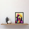 thumbnail image 2 of Colourful Vibrant Floral Labradoodle Dog Abstract Portrait Artwork Framed Wall Art Print A4, 2 of 4