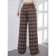thumbnail image 2 of SHEWIN Womens Sweatpants Classic Plaid Straight Leg Trousers High Waist Baggy Workout Pants with Pockets, 2 of 7