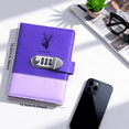 thumbnail image 2 of OUCLEYE B6 Password Book with Combination Lock, PU Leather Password Keeper Organizer, A-Z Alphabetical Index Website Address Login Notebook, Telephone Number Record Journal for Home Office Use, 2 of 11