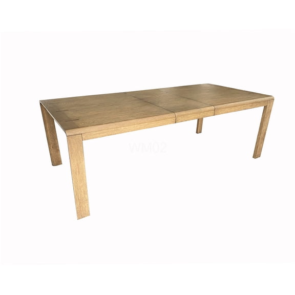 Latte Expandable Solid Wood Dining Table with Leaf for 6, Modern Light Brown Kitchen Table with Rounded Sides