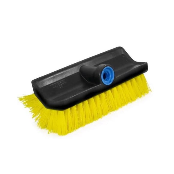 Unger 1025288 10 in. Hard Bristle Polypropylene Handle Multi-Angle Scrub Brush, Black & Yellow