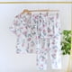 thumbnail image 3 of Pijamas de mujer primavera y otoño verano gasa de algodón fino pantalones cortos de manga larga conjunto de tres piezas conjunto de ropa de hogar pastoral, 3 of 5