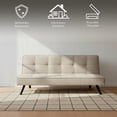 thumbnail image 3 of Ilios Innova | Sofá Cama Urban Moderno Futón Tapizado en Lino Gris Suave con Patas Negras, Diseño Minimalista de 3 Posiciones., 3 of 9