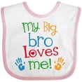 thumbnail image 3 of Inktastic My Big Bro Loves Me Little Brother Sister Boys or Girls Baby Bib, 3 of 4