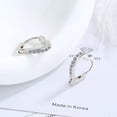 thumbnail image 2 of Nvzi Pendientes de platino y oro rosa para mujer, versión coreana, sencillos, dulces, con forma de corazón, elegantes y frescos, con forma de corazón, joyería con clip para las orejas (platino), 2 of 4