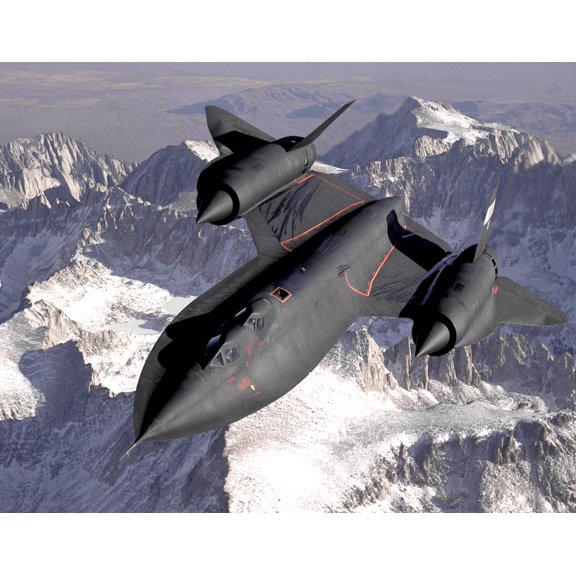 30x24in Photo Paper Lockheed SR-71 Blackbird Sierra Nevada Mountains of California