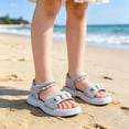 thumbnail image 5 of SGMVNU Toddler Little Girls Sandals Open Toe Soft Sole Flat Sandal Casual Lightweight Summer Beach Sandal Dress Shoes, Size 9-9.5 Years, Silver, 5 of 9