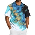 thumbnail image 2 of Men's Tie Dye Polo Shirts Short Sleeve Henley Button T Shirts Summer Vacation Causal Tees, 3XL, 2 of 6