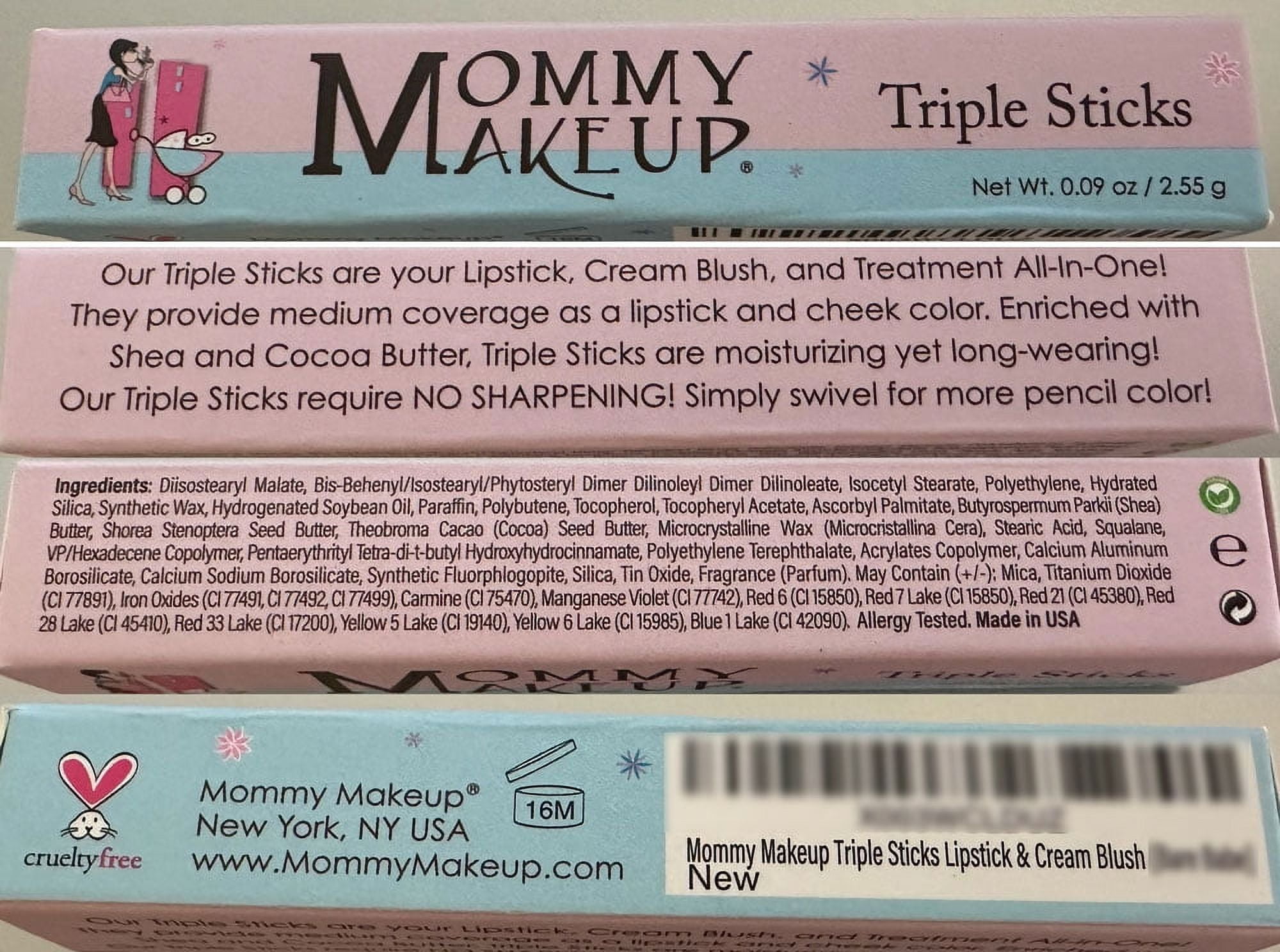 Triple Sticks Lipstick & Cream Blush - Moisturizing Multistick by Mommy Makeup (Gigi)