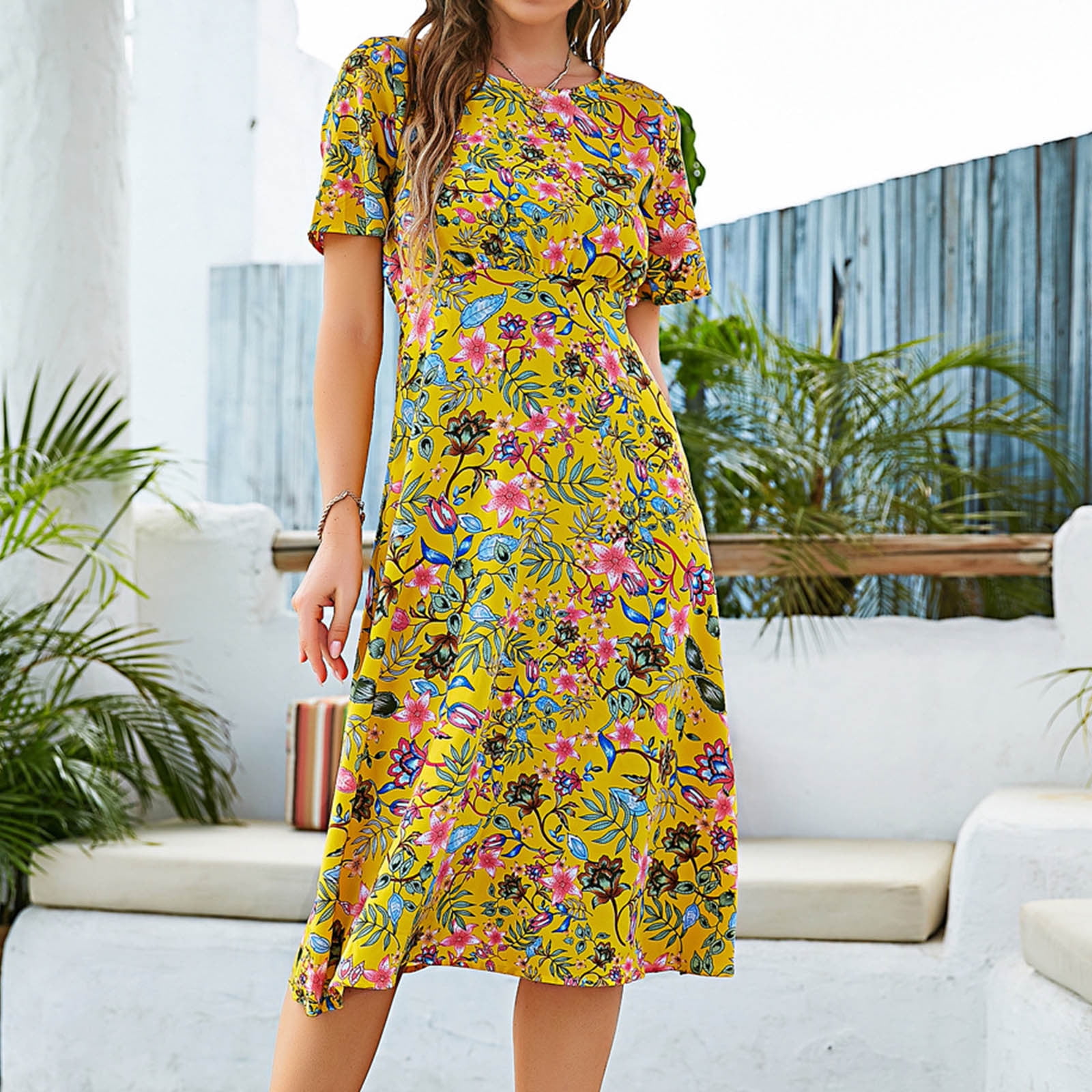 Women Floral Maxi Dress Short Sleeve V Neck Ruffle Mini Boho Sun Dress  Loose Flow Maternity Dress Casual Summer Factory - China Ladies Dress and  Casual Dress price | Made-in-China.com