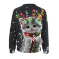thumbnail image 4 of Craaazy Christmas Shirts for Women Long Sleeve Crewneck Christmas Sweatshirt Xmas Cat Print Tunic Tops Gifts for Women, 4 of 4