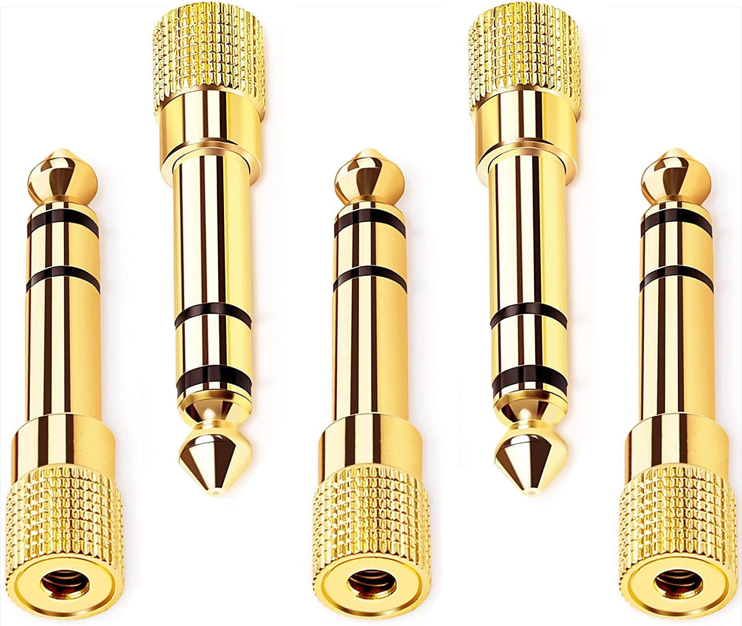 Headphone Audio Adapter Plug 3.55mm 1/8 inch Female to Male 6.35mm 1/4