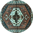 thumbnail image 1 of Ahgly Company Indoor Round Persian Light Blue Traditional Area Rugs, 3' Round, 1 of 4