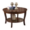 Convenience Concepts American Heritage Round Coffee Table with Shelf