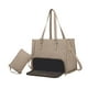thumbnail image 3 of Bolsa de para mujer bolso de computadora acolchado para viajes de oficina de collage casual Caqui, 3 of 8