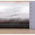 thumbnail image 4 of MDA Home Rabbit Gray Faux Rabbit Fur Area Rug - 5' x 7', 4 of 8