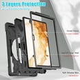 thumbnail image 7 of XYX Case for Samsung Galaxy Tab S7 FE 12.4 inch SM-T730/SM-T733/SM-T736B with 360 Degree Rotating, Hand Strap, Shoulder Strap, Black, 7 of 7