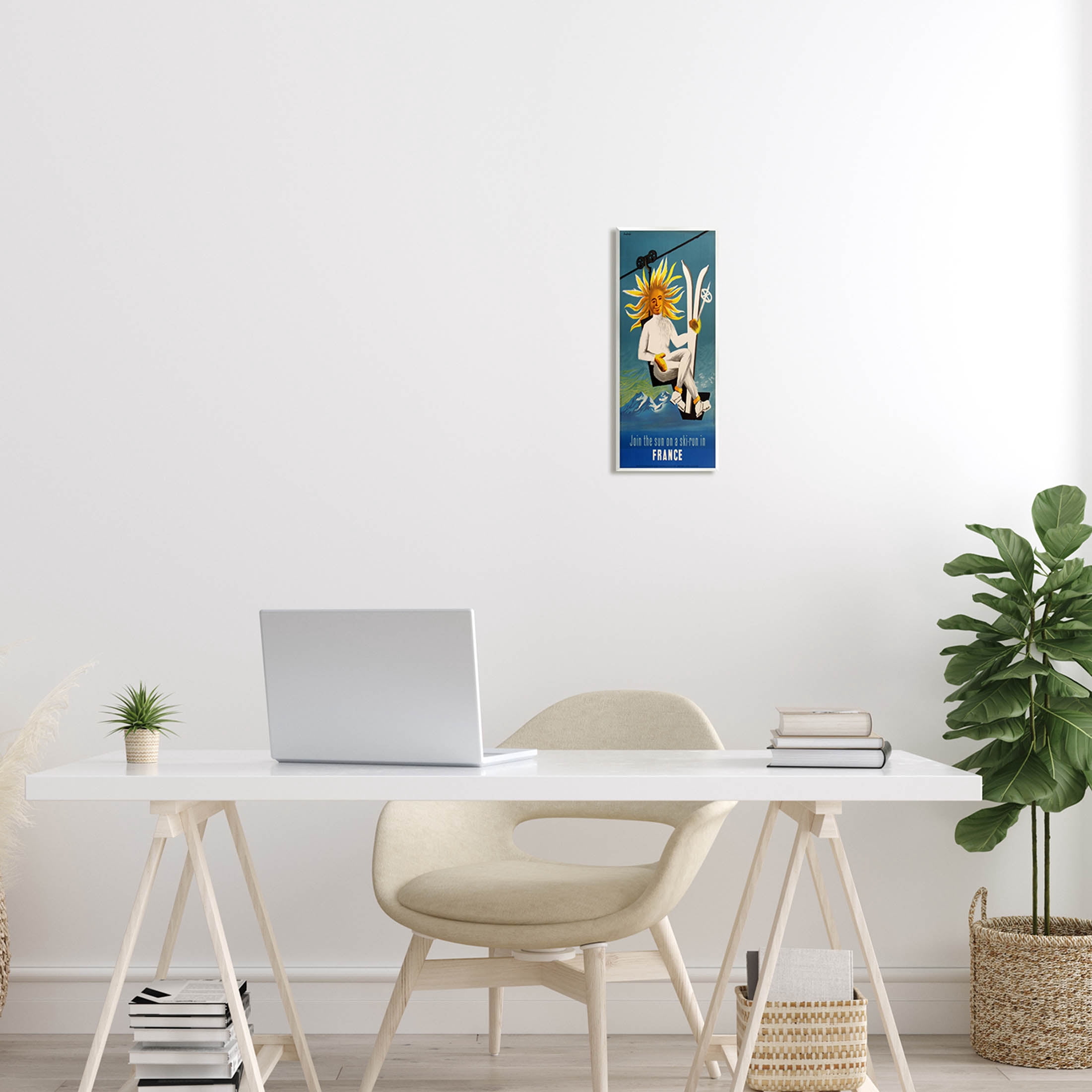 Stupell Industries Sun Skiing In France Phrase Graphic Art Unframed Art Print Wall Art, Design by Marcus Jules