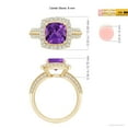 thumbnail image 4 of ANGARA Natural Twisted Rope Cushion 2.2 ct Amethyst Halo Ring in 14K Yellow Gold for Women (Size-8mm) | February Birthstone, Birthday, Anniversary, Jewelry Gift for Women | Natural Amethyst Ring, 4 of 9