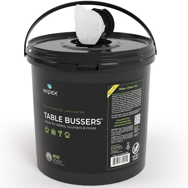 Wipex Table Bussers Natural Unscented Surface Cleaning Wipes, 400ct