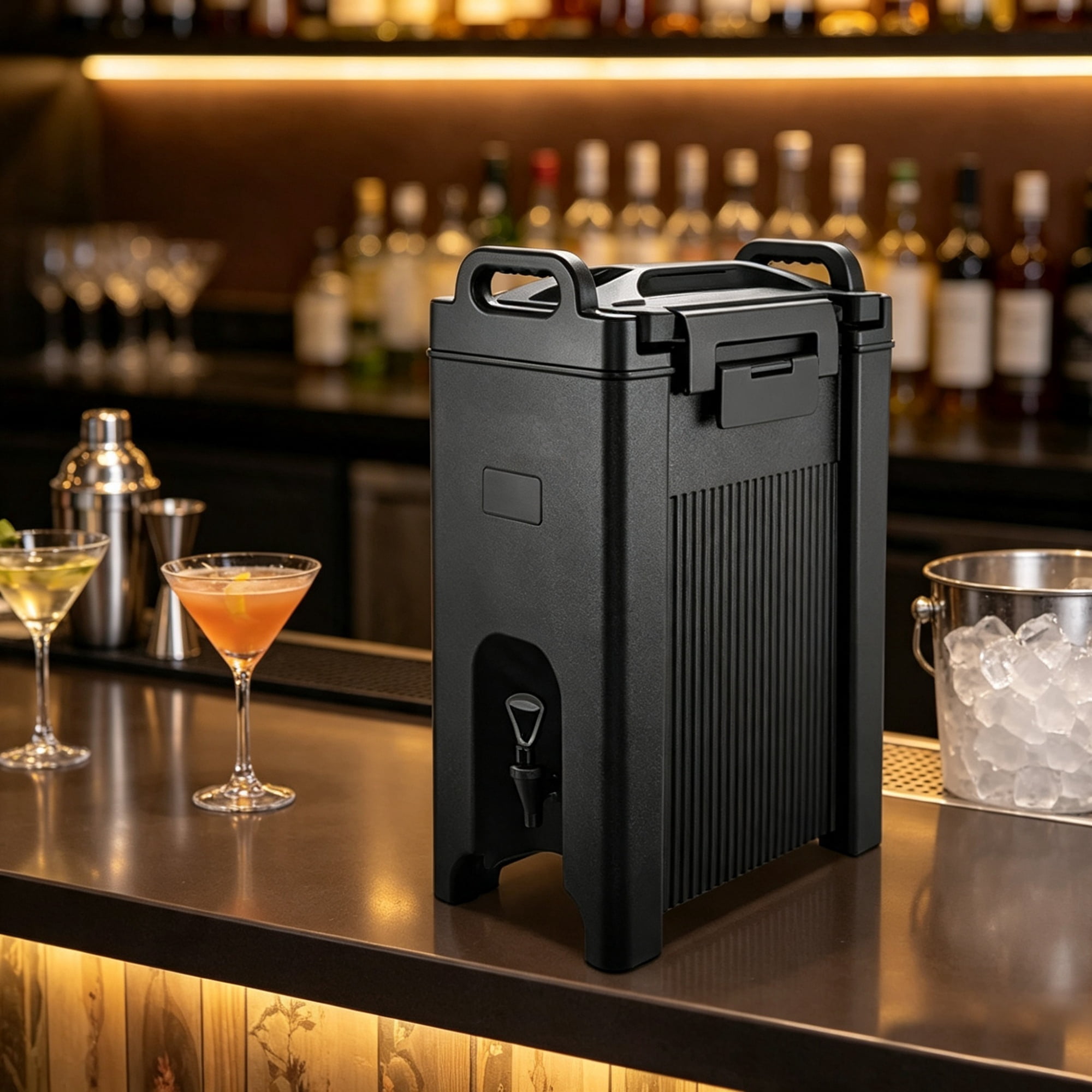 2 Pack Insulated Beverage Dispenser 5 Gal/19L, Hot & Cold Server with Spigot & Handle, Food-Grade Thermal Cooler for Tea, Coffee & Water, Black
