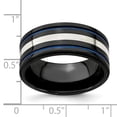 thumbnail image 6 of Edward Mirell Black Ti Sterling 925 & Grooved Blue Anodized Band EMR107, 6 of 8