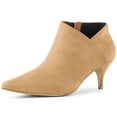 thumbnail image 1 of Unique Bargains Women's Pointed Toe Kitten Heel Ankle Boots, 1 of 6