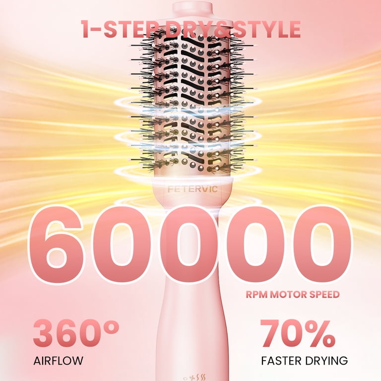 FETERVIC Hair Dryer Brush, 1200W Ionic Titanium photo 8