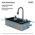 thumbnail image 2 of Stainless Steel Single Bowl Kitchen Sink 33x22 inch Waterfall Edge with Faucet & Board, 1 Set, SS-BL05-332208 Black, 2 of 10