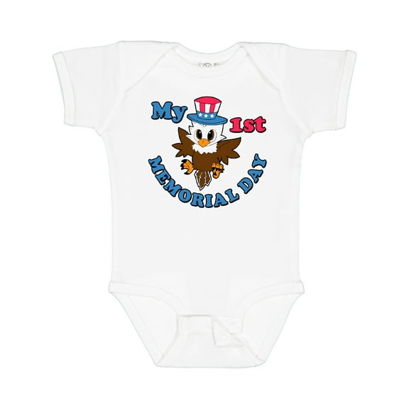 Inktastic My 1st Memorial Day with Baby Eagle Wearing Patriotic Hat Boys or Girls Baby Bodysuit