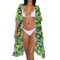 thumbnail image 3 of HELLHERO Clover Bathing Suit Cover Up High Quality Fabrics Lightweight Free Size Beach Kimono for Women, 3 of 6