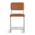 thumbnail image 2 of Pemberly Row Vegan Leather Counter Height Stool (Set of 2) in Brown, 2 of 5