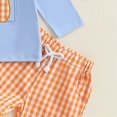 thumbnail image 5 of NOLDARES Toddler Baby Boy Fall Clothes Embroidery Shirt Top Elastic Waist Plaid Pants Set Trendy 2 Piece Outfit(Blue,2-3 Y), 5 of 9