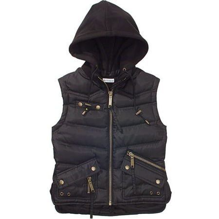 No Boundaries - Juniors Bubble Vest with Detachable Hood