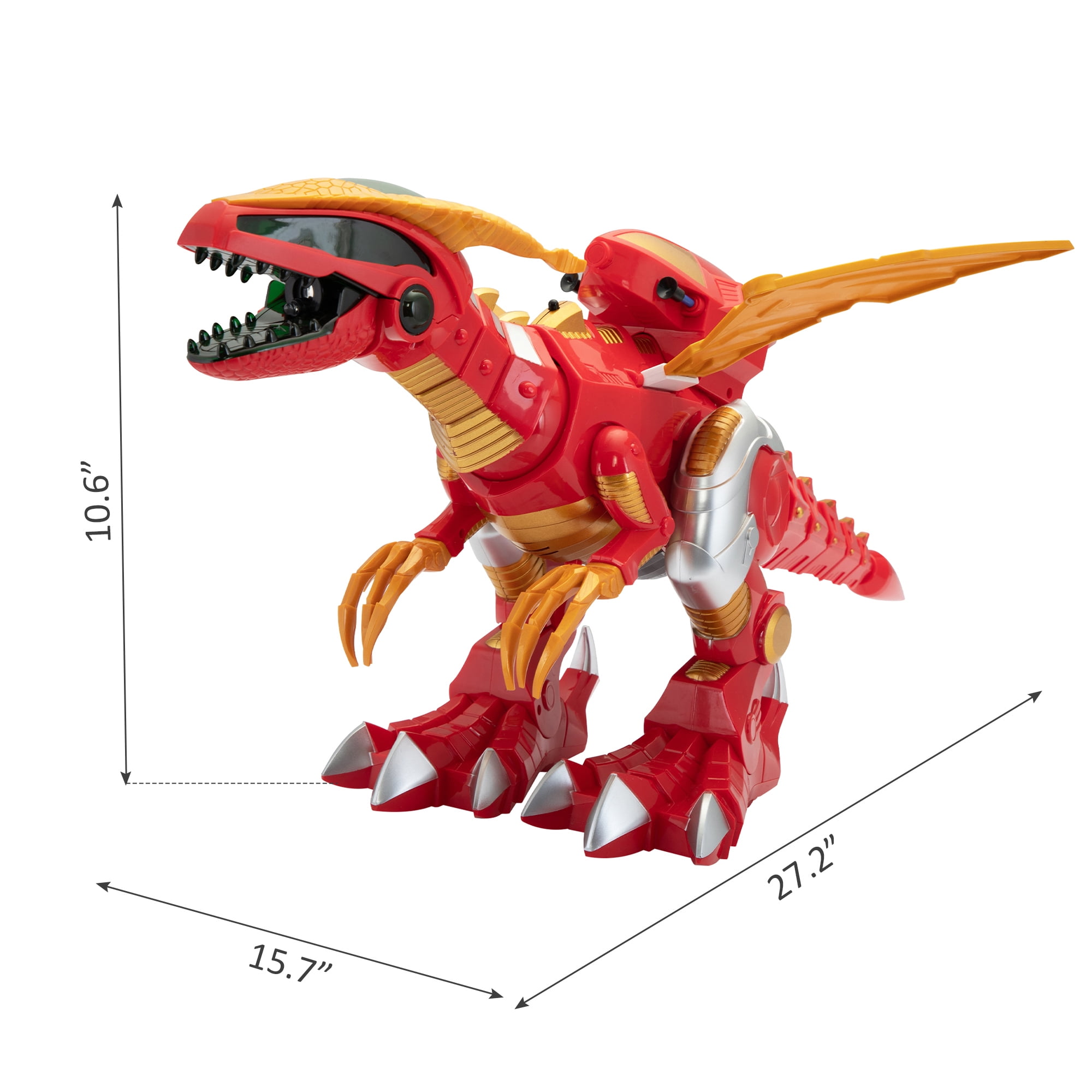 Remote Control Dinosaur Toy, Intelligent Dinosaur Robot with Spray Mist and Battle Mode for Toddler 3-6 Year Old, Red & Gold Remote Control Dinosaur Toy, Intelligent Dinosaur Robot with Spray Mist and Battle Mode for Toddler 3-6 Year Old, Red & Gold