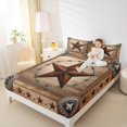 thumbnail image 4 of Manfei Retro Texas Stars Full Size Sheets,Rustic Western Farmhouse Bed Sheets,Old Barn Door Sheet Sets For Men Women,Microfiber Bedroom Decor,4 Pieces, 4 of 7