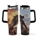 thumbnail image 2 of GODZILLA Vaso aislado de acero inoxidable con asa, diseño temático, regalo para familia, amigos y fans; incluye pajita y encaja en el portavasos estándar, 40 oz, 2 of 6
