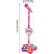 Karaoke Machine for Kids, Singing Microphone for Girls 3-6 Years Old, Microphones and Adjustable Stand, Stage Lights and Pedals for Fun Musical Effects