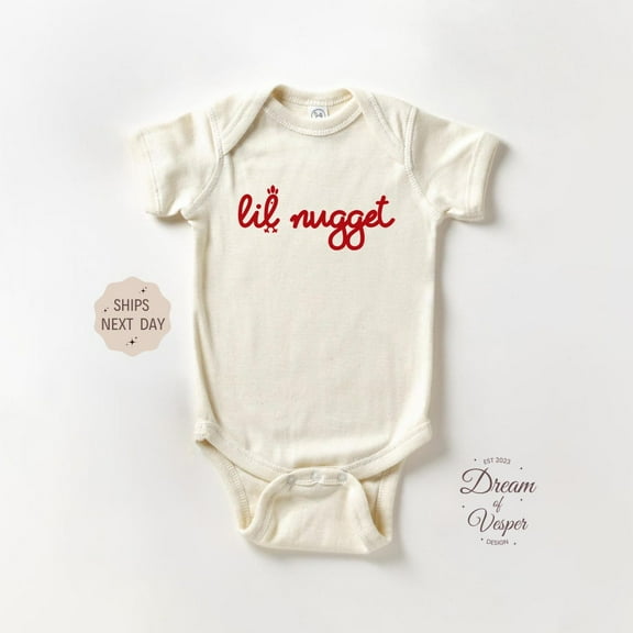Baby Bodysuit BELLA CANVAS Chick Fil A Lil Nugget Baby Onesie, Cute Natural Baby Bodysuit, Pregnancy Announcement Baby Onesie, Baby Shower Gift, Funny Baby Onesie