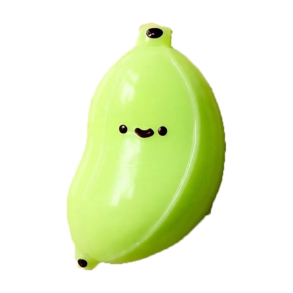 Taba Squishy Banana Stress Relief Toy Sticky Silicone Squeeze Fidget Kawaii Desk Accessory for Anxiety Relaxation Gift for Teens Adults (Green)