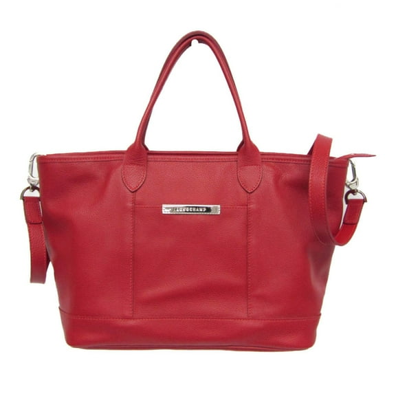 Pre-Owned Longchamp 2-way Tote Bag Women's Leather Shoulder Bag,Tote Bag Red Color (Good)