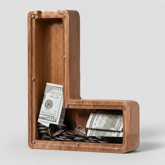 Alphabet Money Bank with Initial "L", 9 inch tall