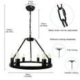 thumbnail image 4 of Depuley 6-Light Industrial Chandelier Matte Black Dimmable Flush Mount Pendant Light, 4 of 10