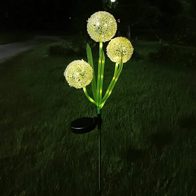 3-head solar dandelion light outdoor ground-inserted lawn garden decorative light LED onion ball flower landscape light